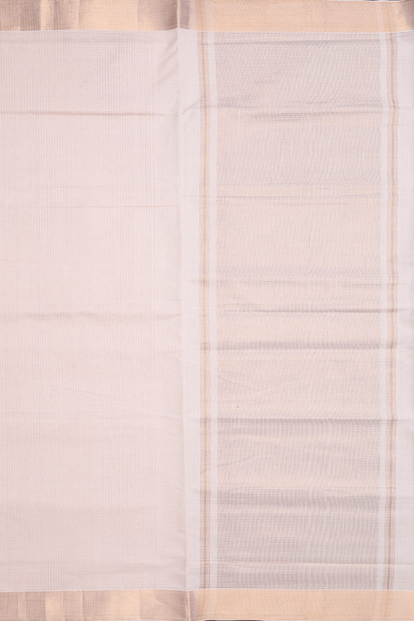 Mangalagiri Cotton Saree In Cream Color With Zari Border