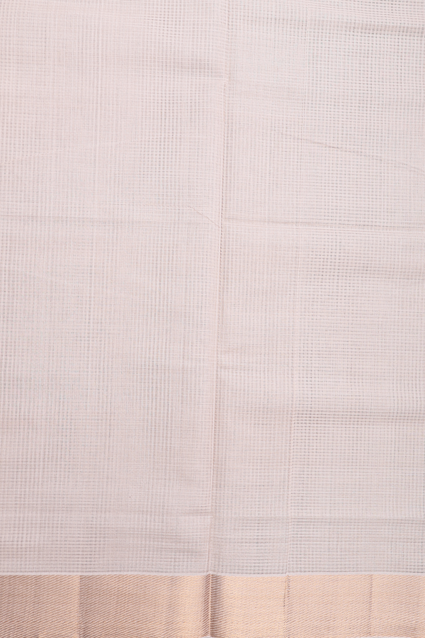 Mangalagiri Cotton Saree In Cream Color With Zari Border