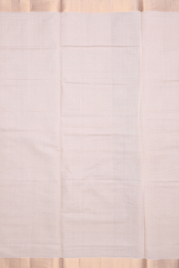 Mangalagiri Cotton Saree In Cream Color With Zari Border