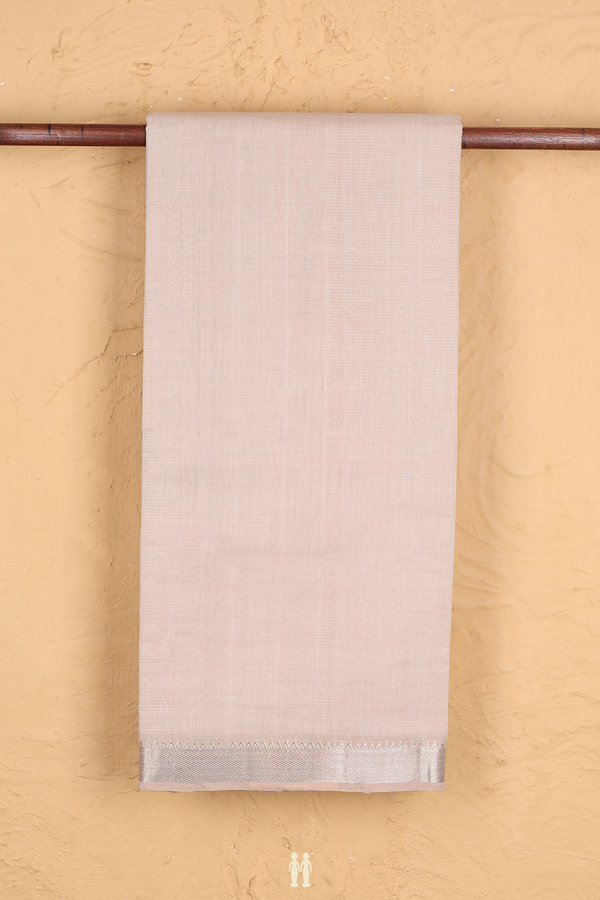 Mangalagiri Cotton Saree In Cream With Self Stripes Design