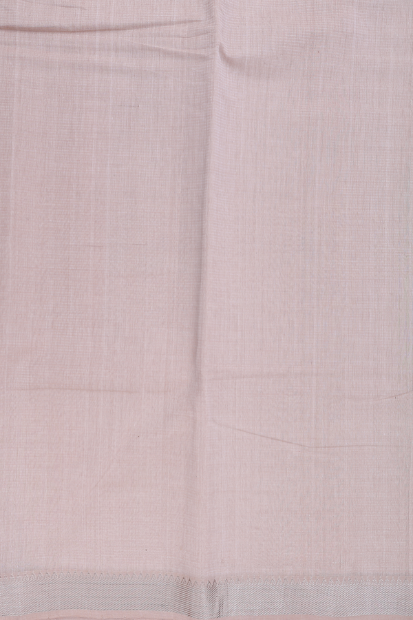 Mangalagiri Cotton Saree In Cream With Self Stripes Design