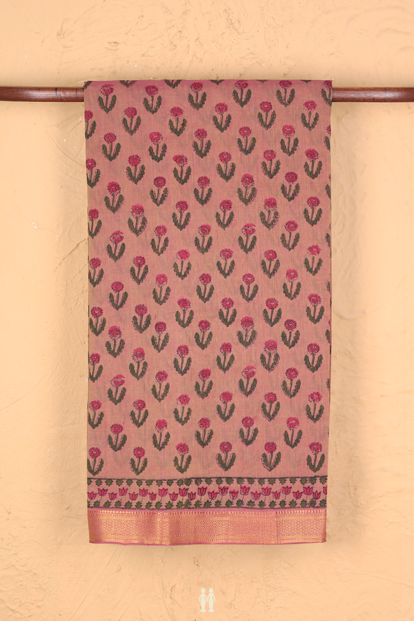 Mangalagiri Cotton Saree In Dual Tone With Floral Buttas