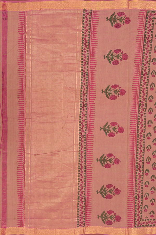 Mangalagiri Cotton Saree In Dual Tone With Floral Buttas