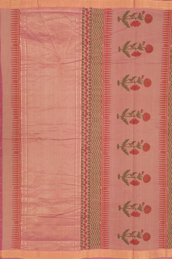 Mangalagiri Cotton Saree In Dual Tone With Floral Design