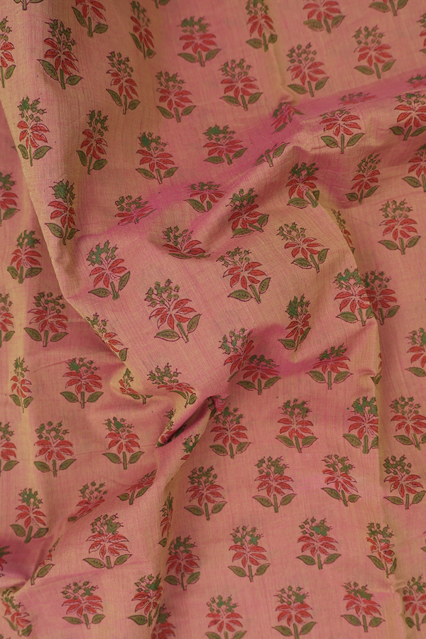 Mangalagiri Cotton Saree In Dual Tone With Floral Design