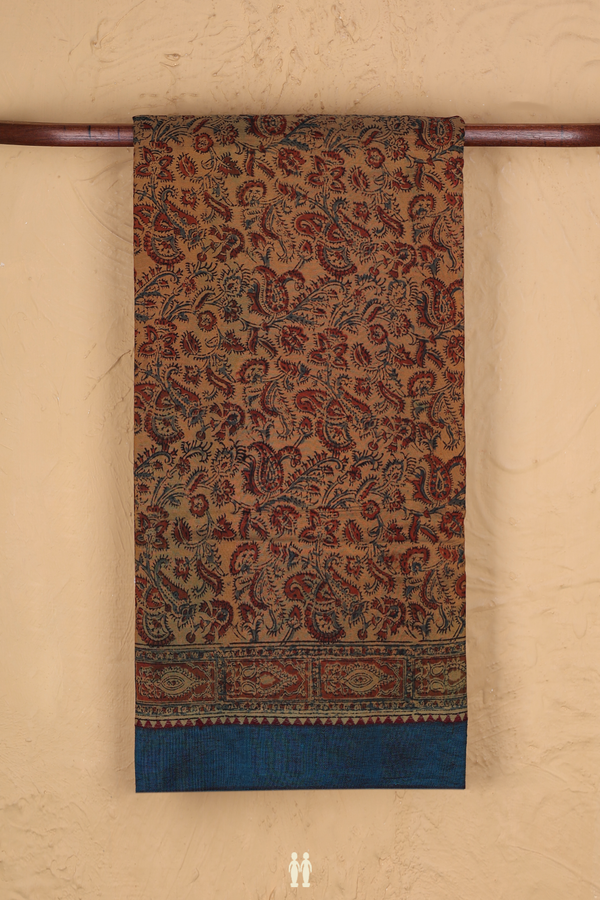 Mangalagiri Cotton Saree In Dual Tone With Printed Design