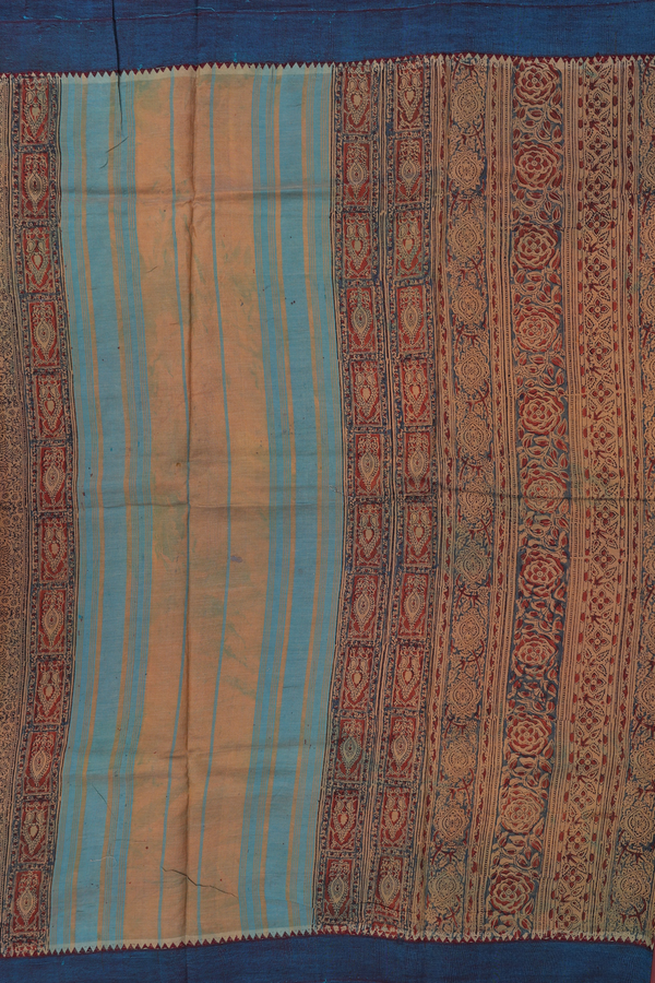 Mangalagiri Cotton Saree In Dual Tone With Printed Design