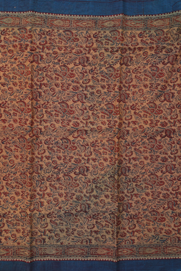 Mangalagiri Cotton Saree In Dual Tone With Printed Design