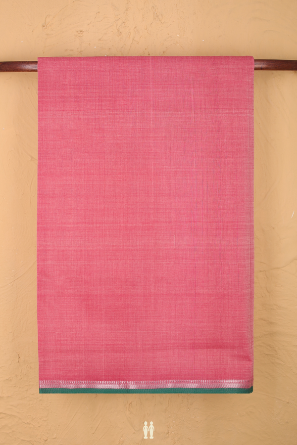 Mangalagiri Cotton Saree In Dusty Red With Zari Border