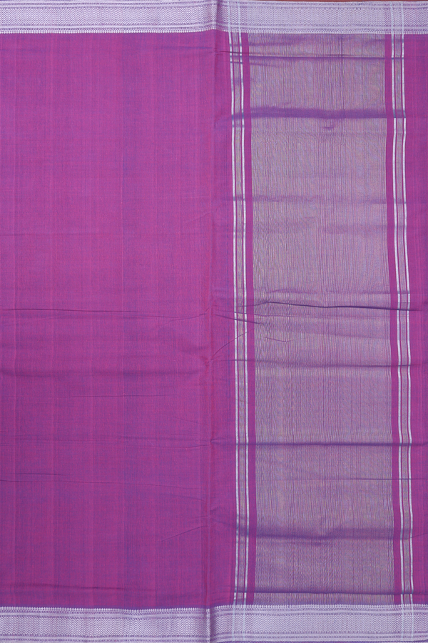 Mangalagiri Cotton Saree In Grape Purple With Zari Border