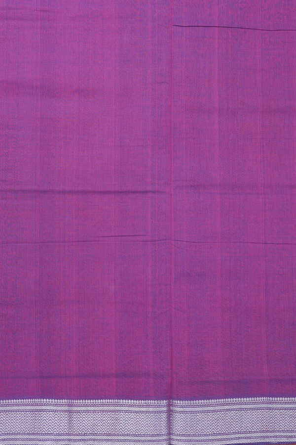 Mangalagiri Cotton Saree In Grape Purple With Zari Border