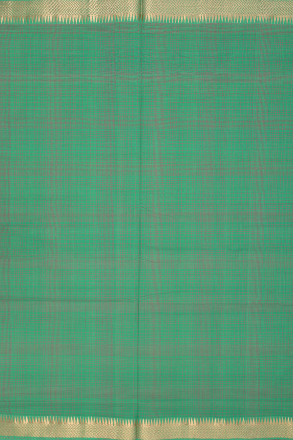 Mangalagiri Cotton Saree In Green With Checks Design