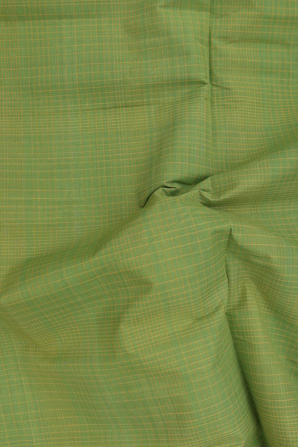 Mangalagiri Cotton Saree In Green With Checks Design