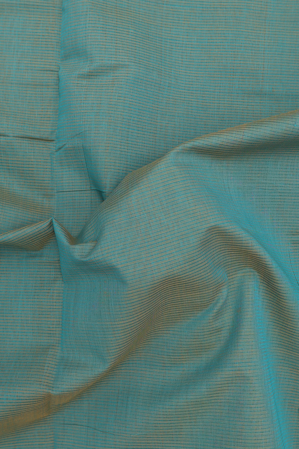 Mangalagiri Cotton Saree In Green With Stripes Design