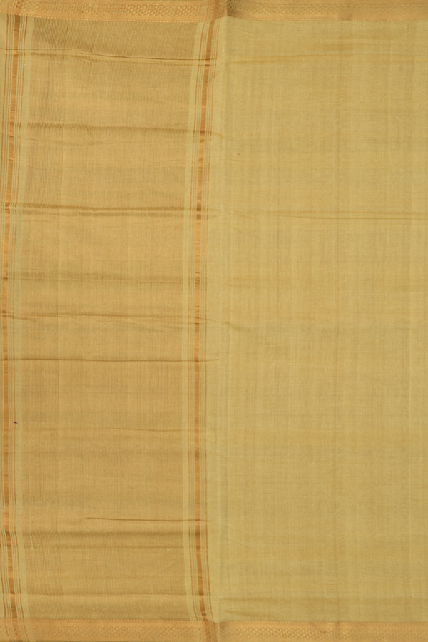 Mangalagiri Cotton Saree In Green With Zari Border