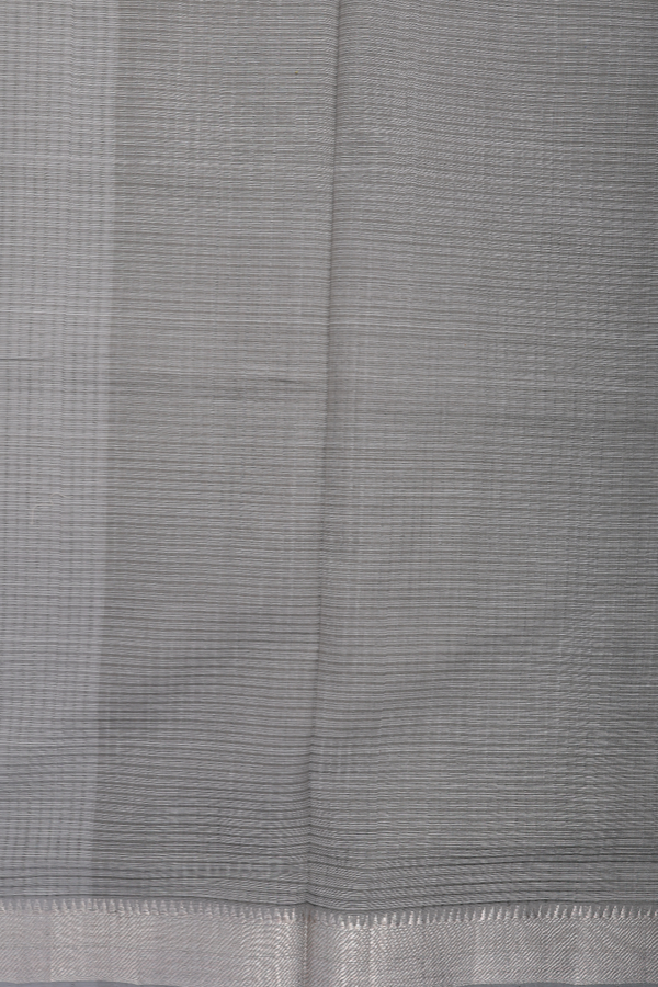 Mangalagiri Cotton Saree In Grey With Stripes Design