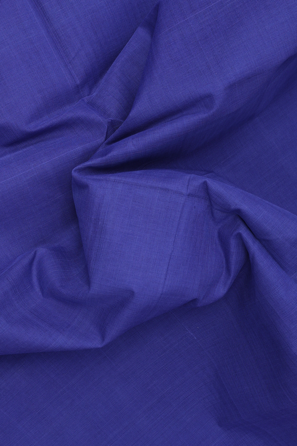 Mangalagiri Cotton Saree In Indigo Blue With Contrast Border