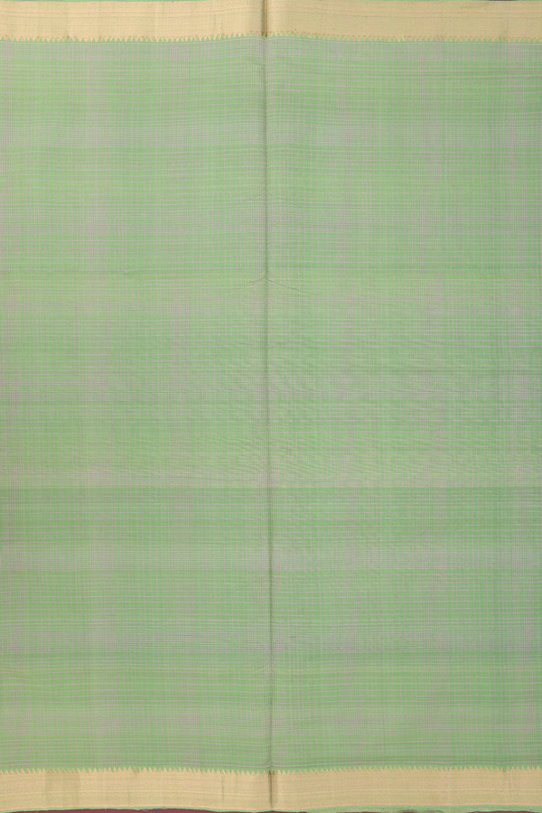 Mangalagiri Cotton Saree In Green With Checks Design
