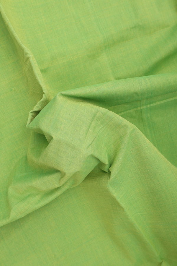 Mangalagiri Cotton Saree In Light Green With Zari Border