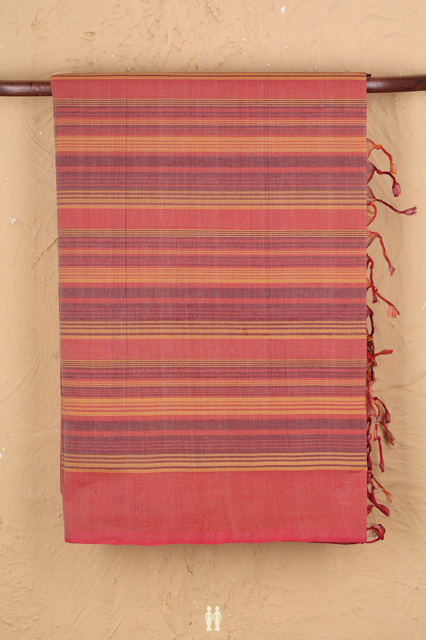 Mangalagiri Cotton Saree In Multicolor With Checks Design