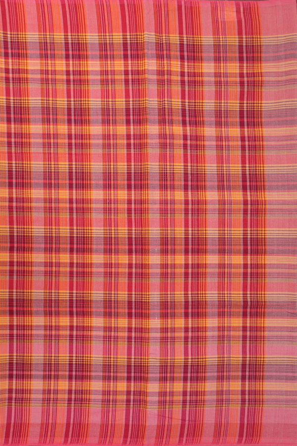 Mangalagiri Cotton Saree In Multicolor With Checks Design