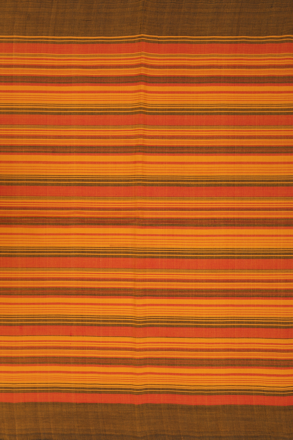 Mangalagiri Cotton Saree In Multicolor With Stripes Design