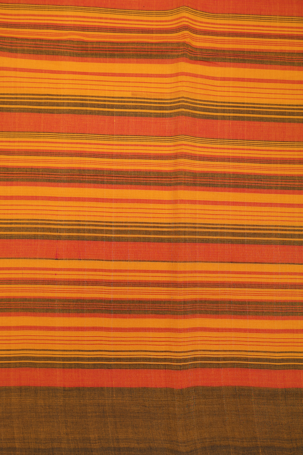 Mangalagiri Cotton Saree In Multicolor With Stripes Design