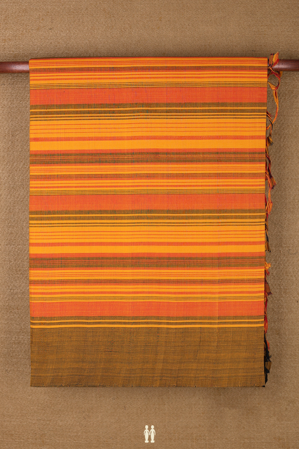 Mangalagiri Cotton Saree In Multicolor With Stripes Design