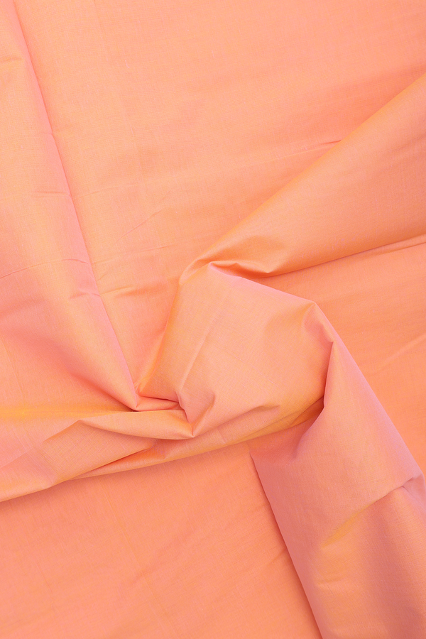 Mangalagiri Cotton Saree In Orange With Chevron Border