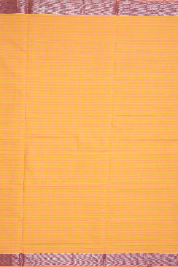 Mangalagiri Cotton Saree In Orange With Stripes Design
