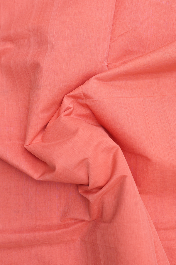 Mangalagiri Cotton Saree In Orange With Zari Border