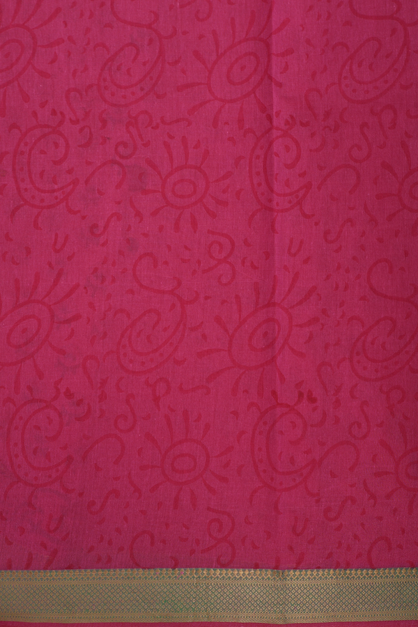 Mangalagiri Cotton Saree In Orchid Pink With Floral Buttas