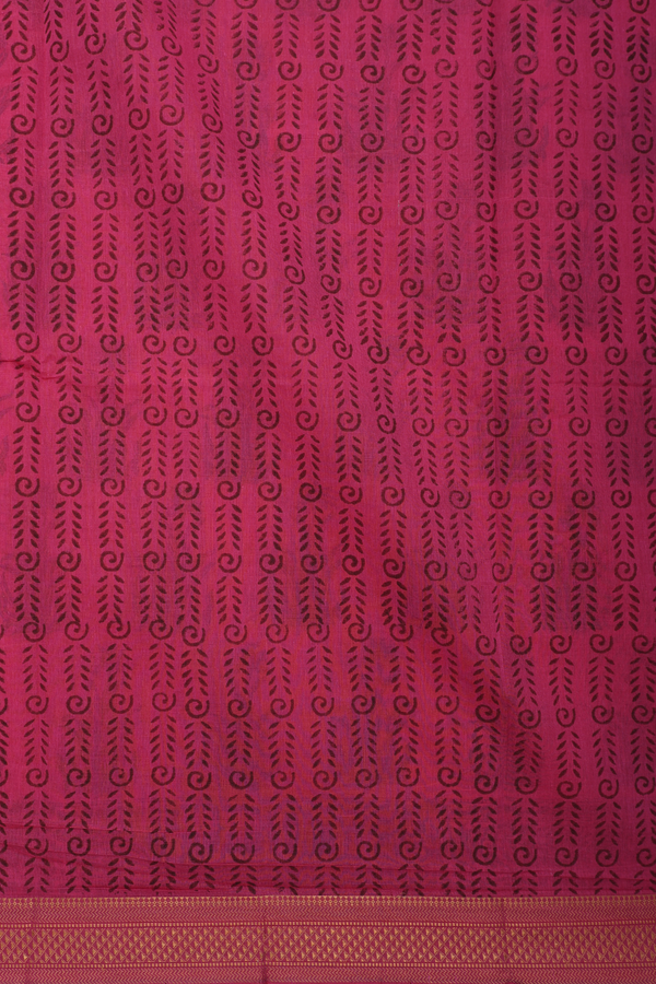 Mangalagiri Cotton Saree In Orchid Pink With Floral Design