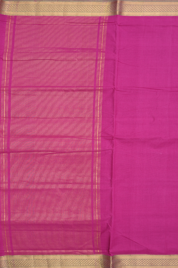 Mangalagiri Cotton Saree In Orchid Purple With Zari Border