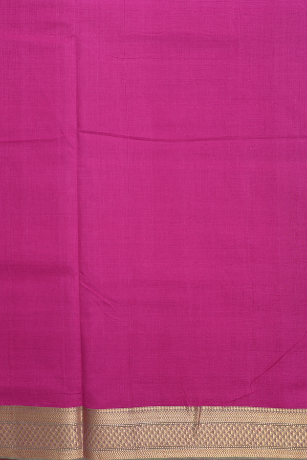Mangalagiri Cotton Saree In Orchid Purple With Zari Border