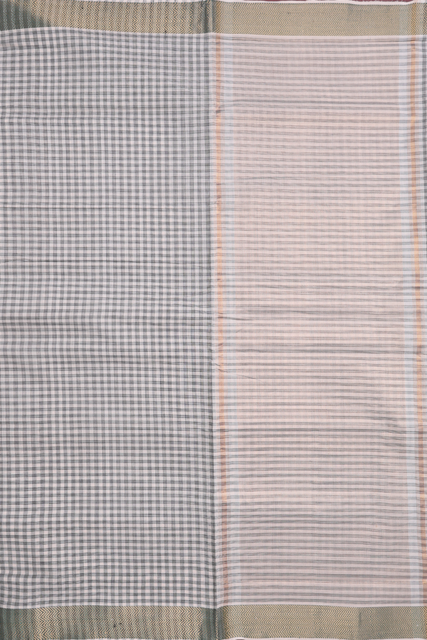 Mangalagiri Cotton Saree In Beige With Checks Design