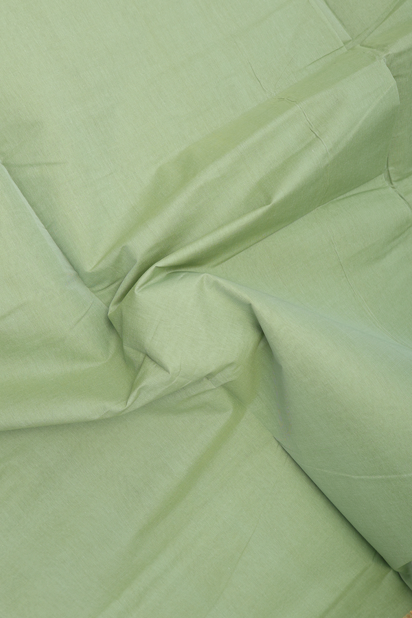 Mangalagiri Cotton Saree In Pastel Green With Zari Border