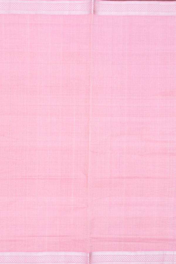 Mangalagiri Cotton Saree In Pastel Pink With Zari Border