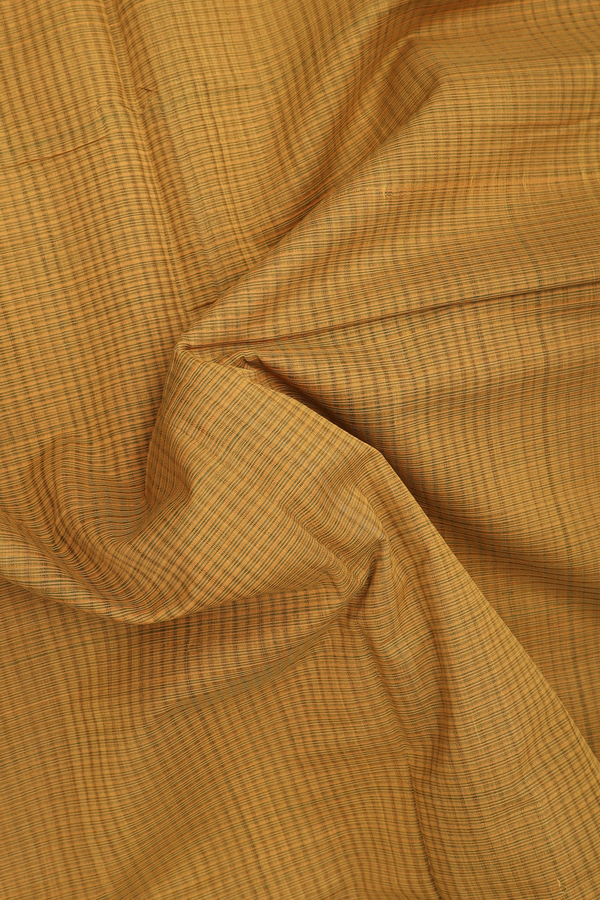 Mangalagiri Cotton Saree In Peanut Brown With Stripes Design