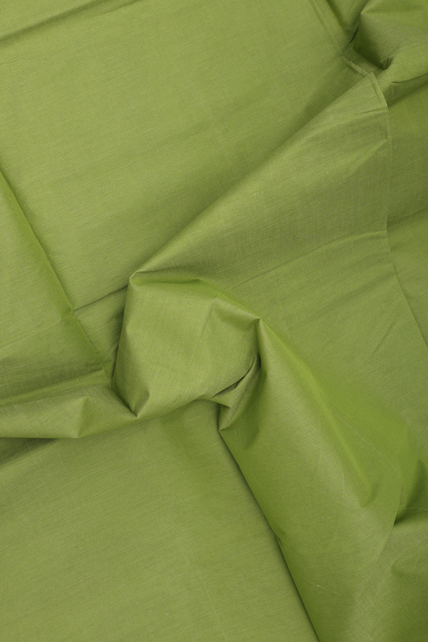 Mangalagiri Cotton Saree In Pear Green With Zari Border