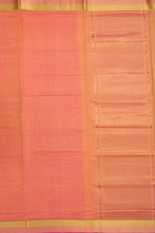 Mangalagiri Cotton Saree In Pink And Yellow With Checks