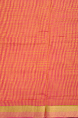 Mangalagiri Cotton Saree In Pink And Yellow With Checks