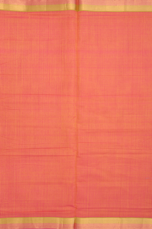 Mangalagiri Cotton Saree In Pink And Yellow With Checks