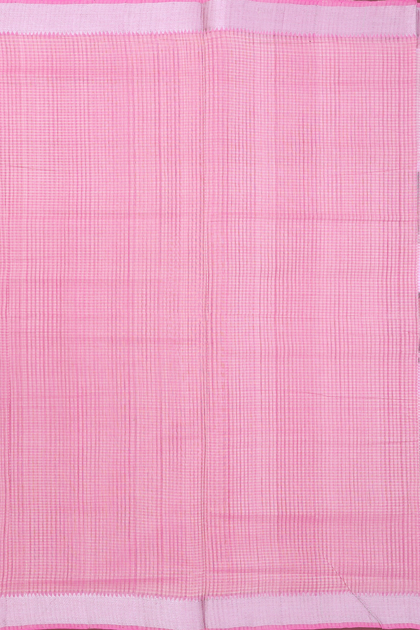 Mangalagiri Cotton Saree In Pink With Checks Design
