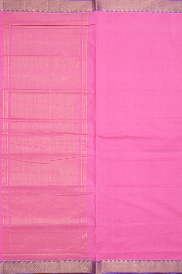 Mangalagiri Cotton Saree In Pink With Contrast Border