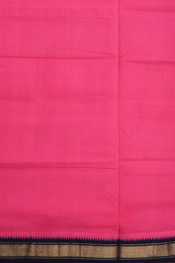 Mangalagiri Cotton Saree In Pink With Contrast Border