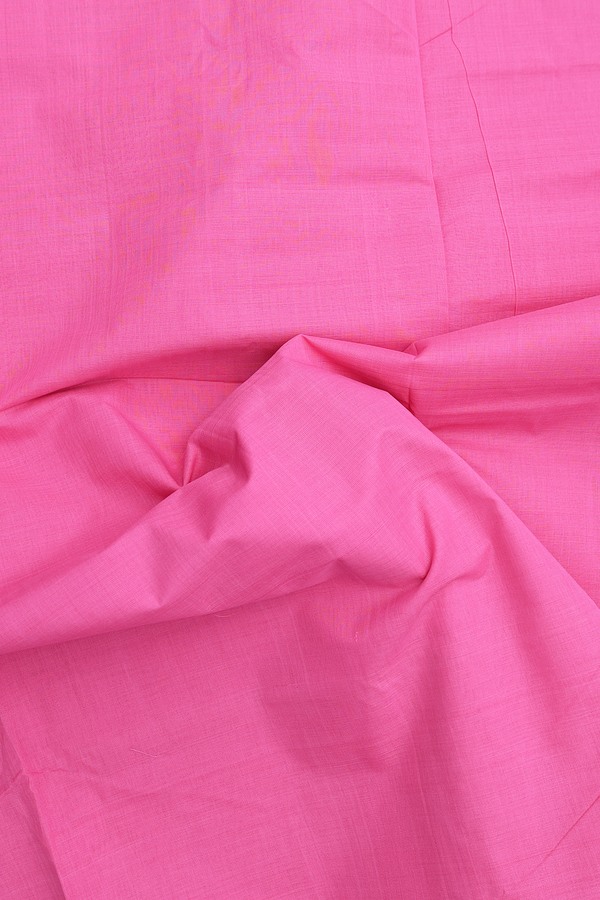Mangalagiri Cotton Saree In Pink With Contrast Border