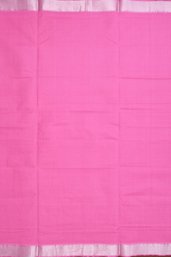 Mangalagiri Cotton Saree In Pink With Zari Border