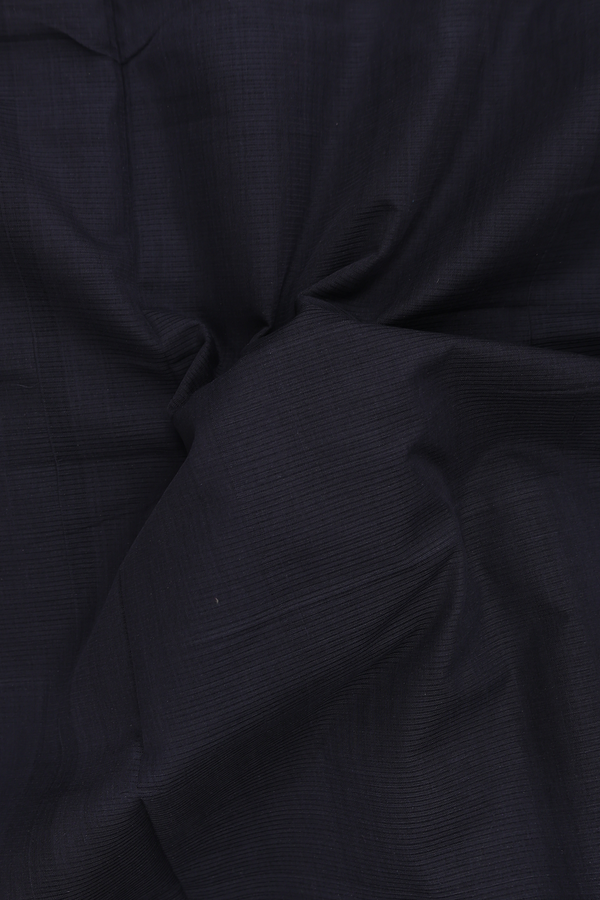 Mangalagiri Cotton Saree In Plain Black With Zari Border