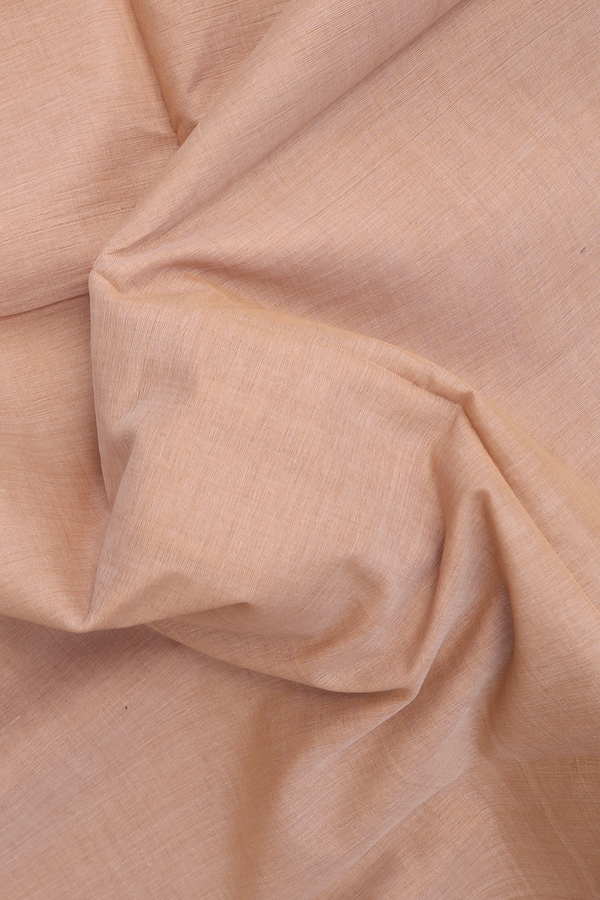 Mangalagiri Cotton Saree In Plain Cream With Contrast Border
